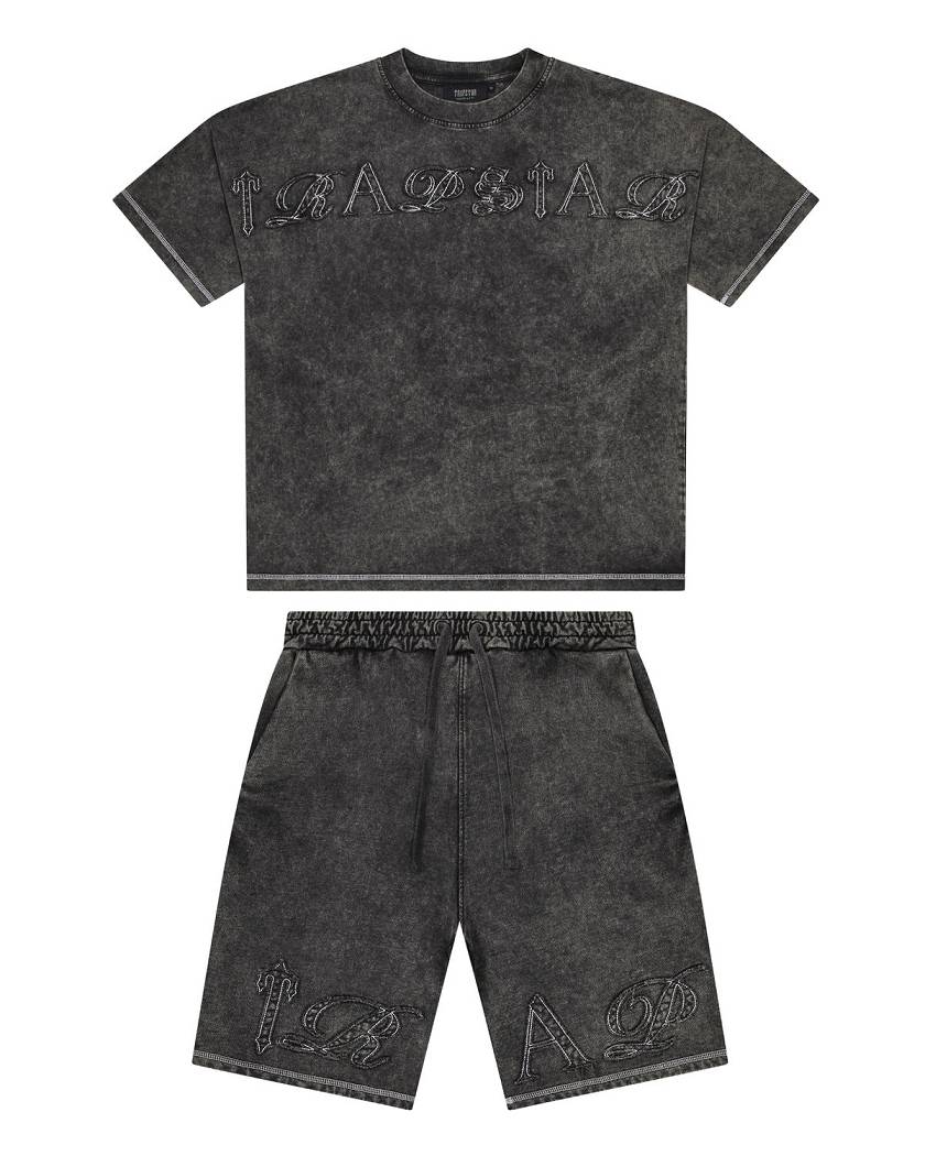 Trapstar Patchwork Script Short Harmaat | TS-65294