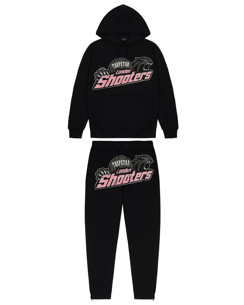 Trapstar Shooters Tracksuit Mustat | TS-65385