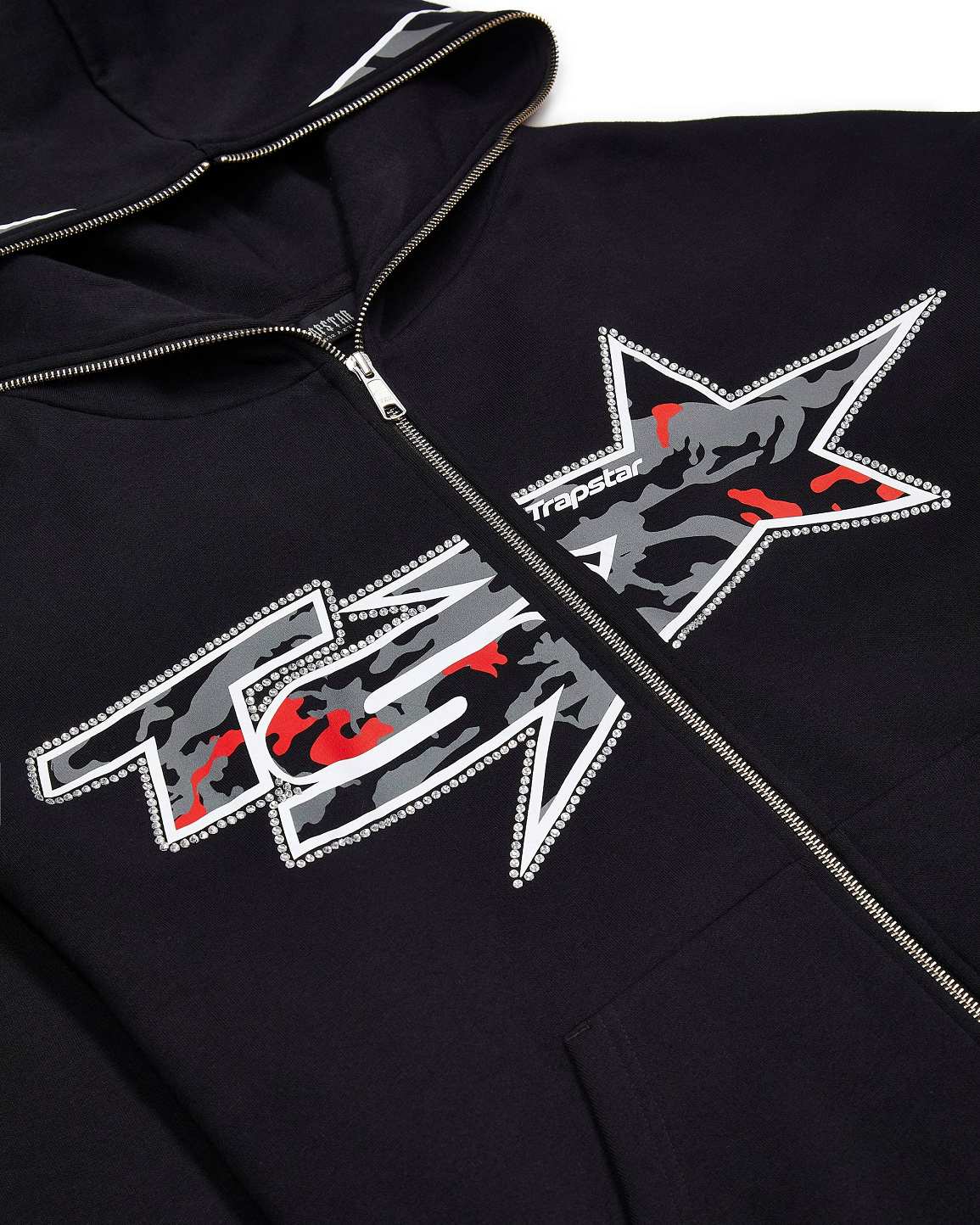 Trapstar TS Star Camo Hoodie Mustat | TS-65393