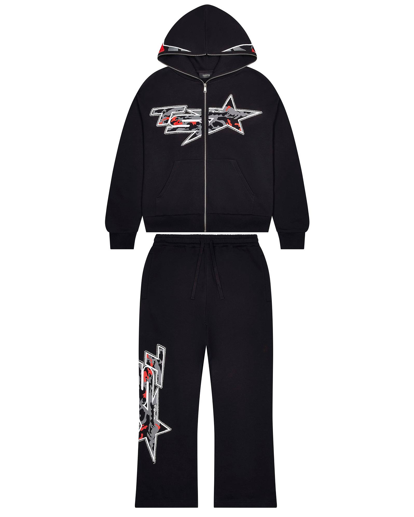 Trapstar TS Star Camo Hoodie Mustat | TS-65393