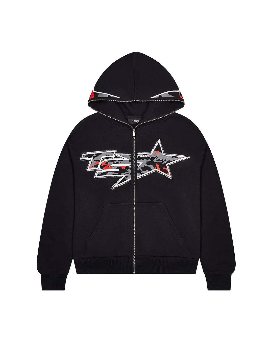 Trapstar TS Star Camo Hoodie Mustat | TS-65393
