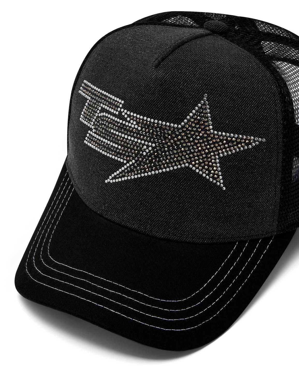 Trapstar TS Star Diamante Trucker Mustat | TS-65062