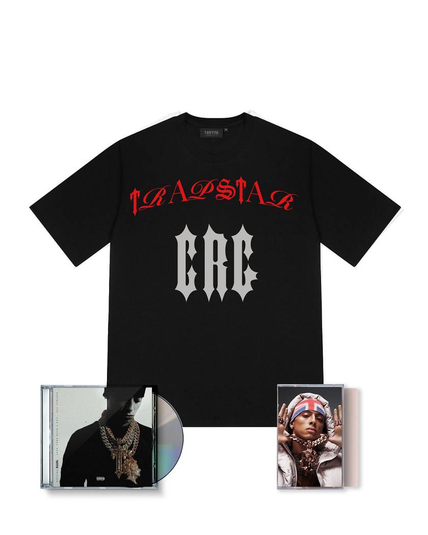 Trapstar x Central Cee Script Tee CD & Cassette Bundle Mustat | TS-65219